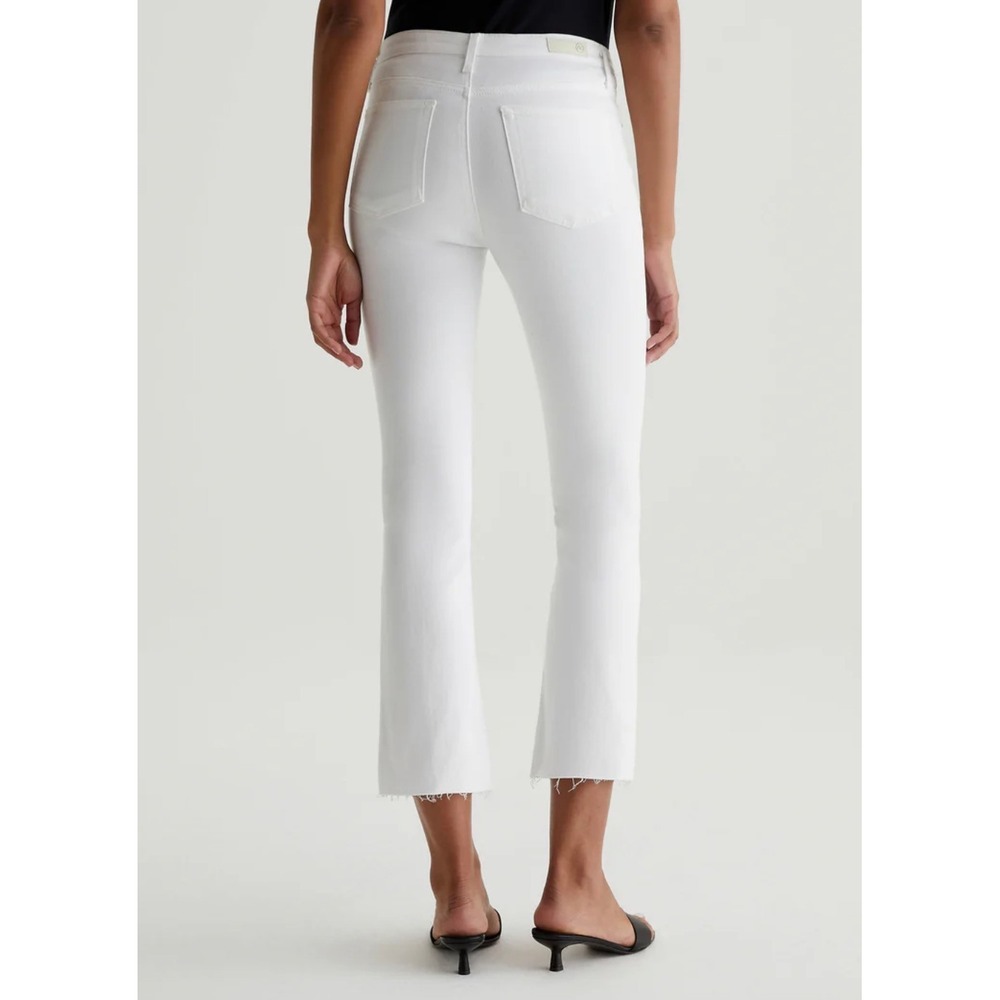 AG Adriano Goldschmied The Jodi Crop White High Rise Flare Jeans Size 28R